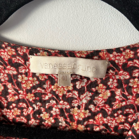 Vanessa Bruno red and black floral printed silk midi/maxi dress - Picture 4 of 6